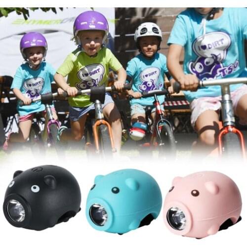 2021 New Product Bicycle Front Light USB Rechargeable Bicycle Light Tail Light With Horn 5 Sound Effect Bell Childrens Gift Hot