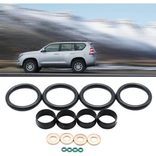 4Pcs Manifold Seals + 4Pcs Fuel Injector Seals + 4Pcs Washeres + 4Pcs O-rings Replacement for Ford Fiesta 1.4 TDCi Duratorq