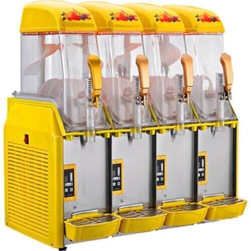 48L Four Cylind Slush Machine Commerical Snow Melting Machine Cold Drink Machine Yellow For Sale