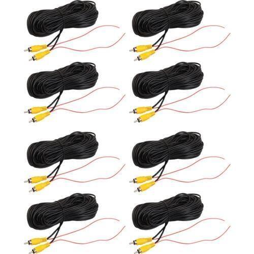 8 Pieces RCA Video Extension Cable With Detection Wire Reverse Trigger Lead 20ft