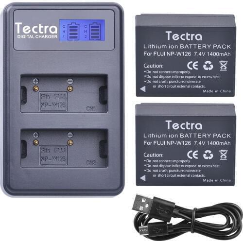 1400mAh 2pcs NP-W126 NPW126 Battery for Fujifilm Fuji X-Pro1 XPro1 X-T1 XT1 XE1 HS30EXR NP W126 Battery+LCD USB Dual Charger