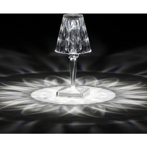 Diamond Table Lamp for Bedroom Bedside Dining Room Nightstand Art Deco Romantic Portable Charging LED desk Light