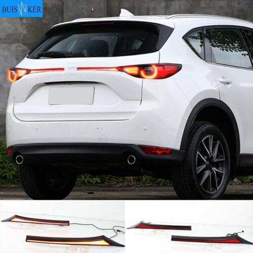 1Set Car Rear Bumper Trunk Tail Light For cx-5 cx5 2017 - 2020 LED Rear Fog Lamp Brake Light Dynamic Turn Signal Reflector