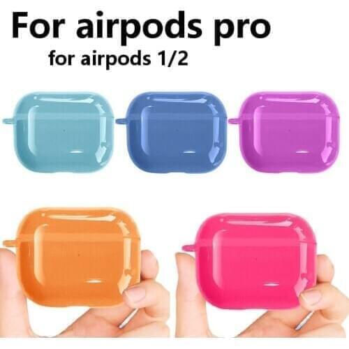 For AirPods Case Transparent Silicone Candy Color Fundas for AirPods 2 Earphone Cases Protector for Airpods Pro Case Soft Cover