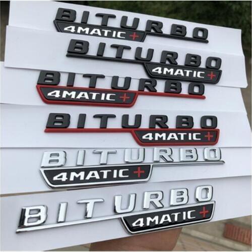 40pcs New Car Styling ABS Chrome Silver Black Plastic V8Biturbo Biturbo 4Matic + Emblem Side Decal Fender Badge Sticker