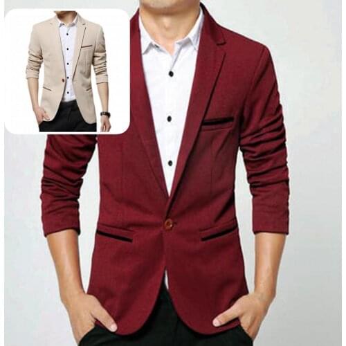 Wedding Great Cardigan Man Business Coat Casual Man Jacket Solid Color for Interview