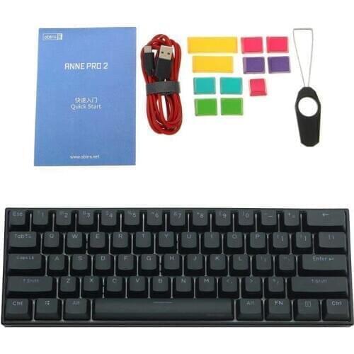 Anne Pro 2 60% NKRO Bluetooth 4.0 Type-C RGB 61 Keys Mechanical Gaming Keyboard Cherry Switch Gateron Switch