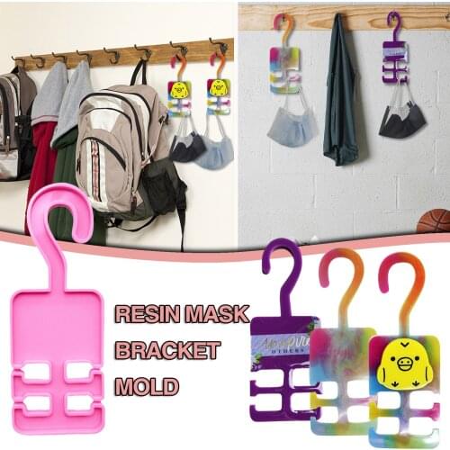 Fashion Soft DIY Epoxy Mold Storage Hook Silicone Mold Reusable Flower Mask Hanger Mold Home Tools