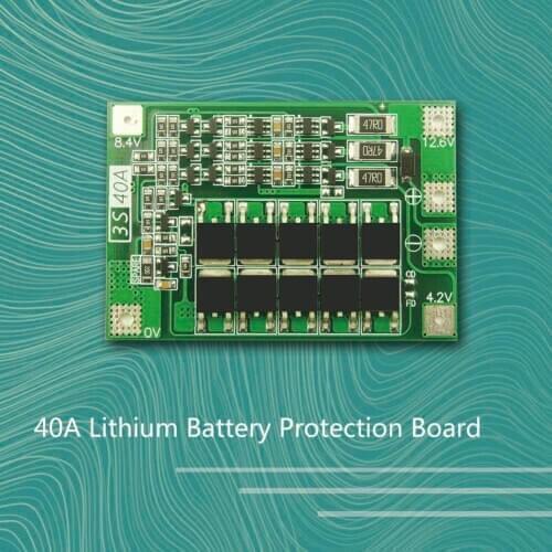 3S 40A Lithium Battery Charger Protection Board Module for 18650 Li-ion Battery Equipped with Balanced Charging Function