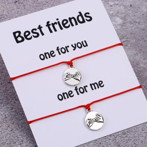 New Fashion Women Pinky Promise Couple Bracelet Pinky Swear Friendship Lover Pinky Promise Charm Best Friend Gifts