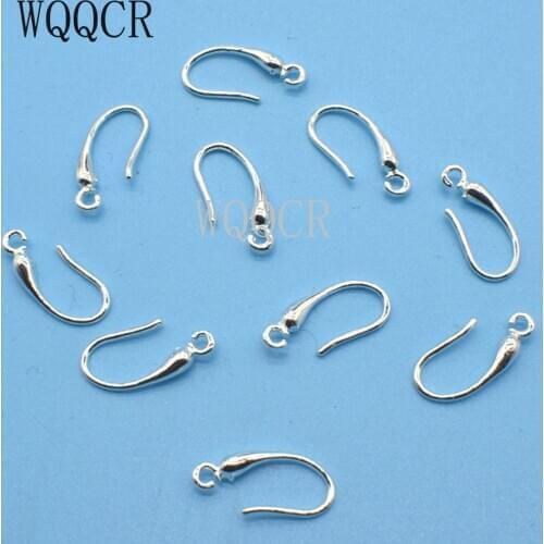 Wholesale 100Pcs Lot DIY Making Jewelry Earring Findings 925 Stamped Silver Ear Hook Earwires Accessory For Crystal Women Gift