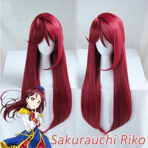 Sakurauchi Riko Wig Love Live Sunshine Cosplay Wig Red Synthetic Hair Sakurauchi Riko Anime LoveLive Cosplay Hair Women