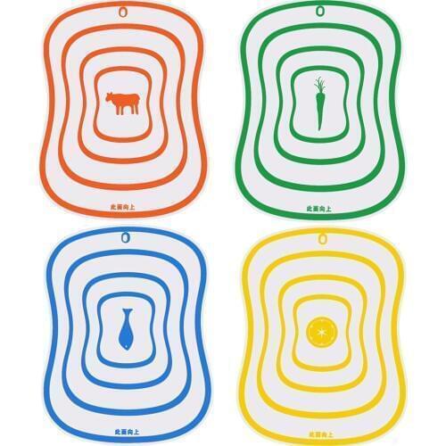 4pcs Plastic Cutting Board Non-slip Frosted Kitchen Cutting Board Vegetable Meat Tools Kitchen Accessories Chopping Board S M L