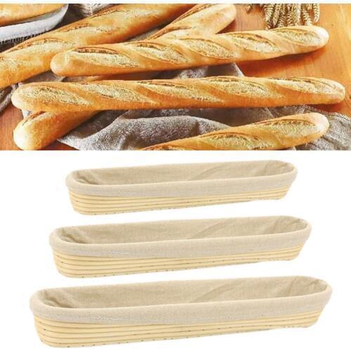 Baguette Fermentation French Bread Dough Proofing Rattan Basket with Cloth Cover It is perfect for baguette dough fermentation