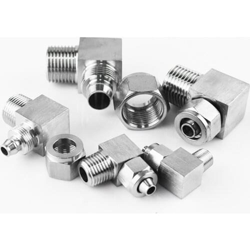 304 stainless steel pneumatic joint pipe joint trachea hose quick tightening joint right angle elbow 1/8'' 1/4'' 3/8'' 1/2'' BSP