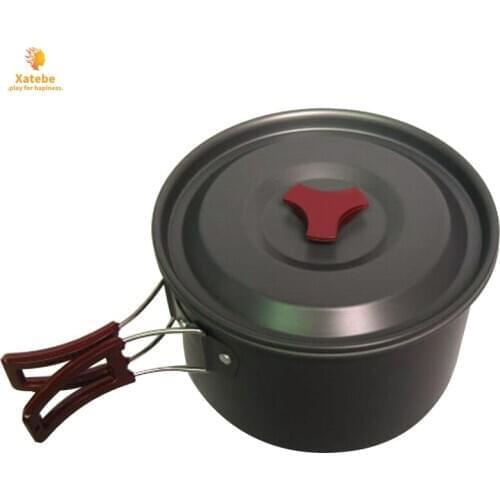 3L Outdoor Tableware Hiking Aluminum Alloy Outdoor Camping Pot Camping Cookware Picnic Dishes Portable Single Pan Pot 19*11CM
