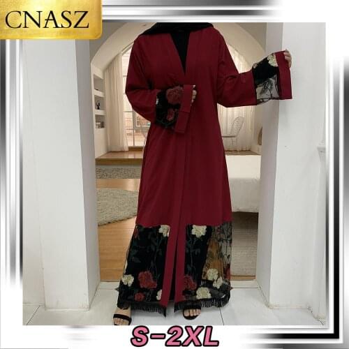 2020 Latest Muslim Abaya Islamic Turkey Fashion Laddies Lace Clothing Middle East Arab Elegant Kimono Moroccan Kaftan Cardigan