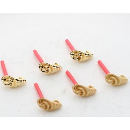 Zinc Alloy Golden Spiral Conch Shape Earrings Base Connectors Linker 6pcs/lot 8*15mm For DIY Fashion Drop Earring
