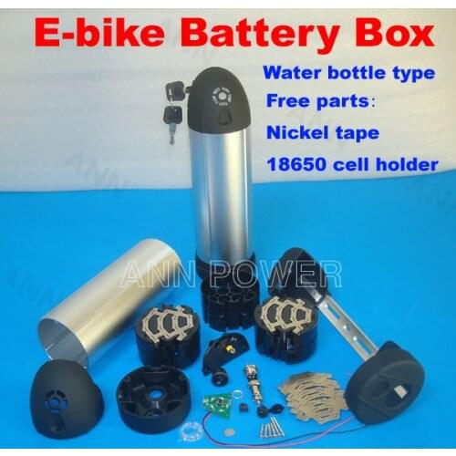 Electric bicycle battery case Water bottle type e-bike battery box For 36V 10A battery pack With free holder and nickel belt
