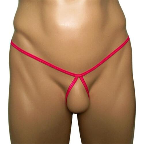 Mens panties sexy underwear men underpants gay micro Thongs tanga Solid color Hollow out Open file String No trace Breathable