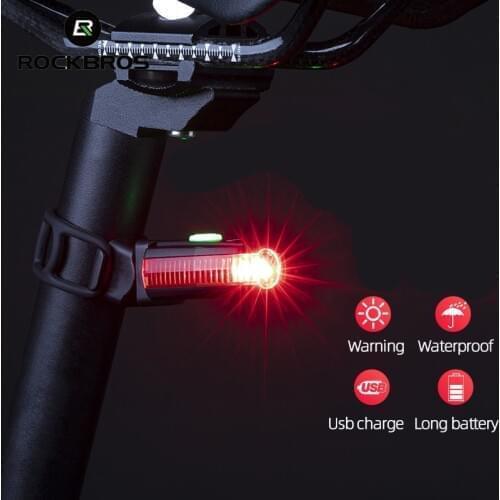 ROCKBROS 200mAh Bike Light Led USB Rechargeable 3 Modes Warning Rear light Easy To Disassemble Bike Accessories