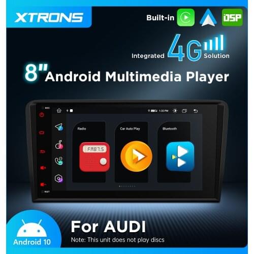 XTRONS 8'' Android 10.0 Car Stereo Player Radio for Audi A3 8P 2003 - 2012 S3 RS3 2011-2012 Carpaly 4G Carplay DSP WiFi NO DVD