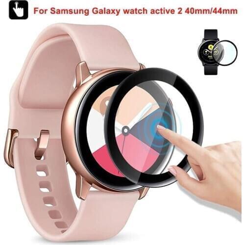 Screen Protective Film For Samsung Galaxy Watch Active 2 40mm 44mm Clear 3D Transparent Films Ultra-thin Full Cover Accessories