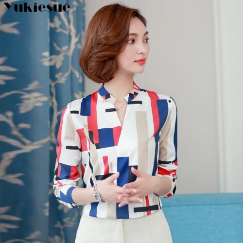 Printed woman blouses 2019 summer womens shirt blouse for women blusas womens tops and blouses chiffon shirts top plus size