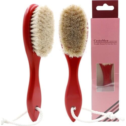 1PCS wool Hair Bristle Retro Oil Head Brush Barber Carving Facial and Neck Broken Hair Duster Brush for 3-color