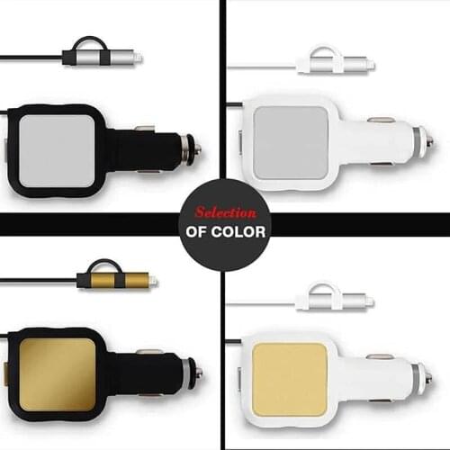 2 in 1 Auto-Retractable 4.8A Dual USB Car Charger With 8pin/micro USB 12-24V Universal Phone Fast Charging for Samsung Adapter
