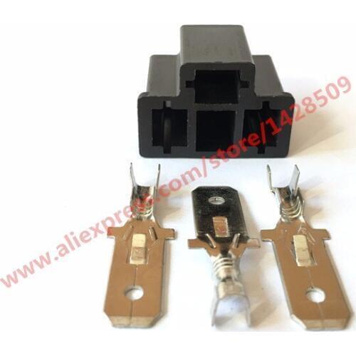 20 Sets PA66 Motorcycle H4 3 Pin Unsealed Cable Wire Connector Electrical Connector Automotive Plug Lamp Holder Socket