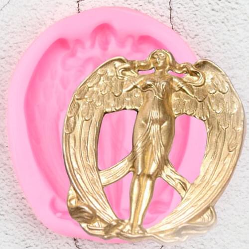 3D Angel Silicone Mold Relief Cupcake Topper Fondant Cake Decorating Tools Jewelry Resin Candy Clay Chocolate Gumpaste Moulds