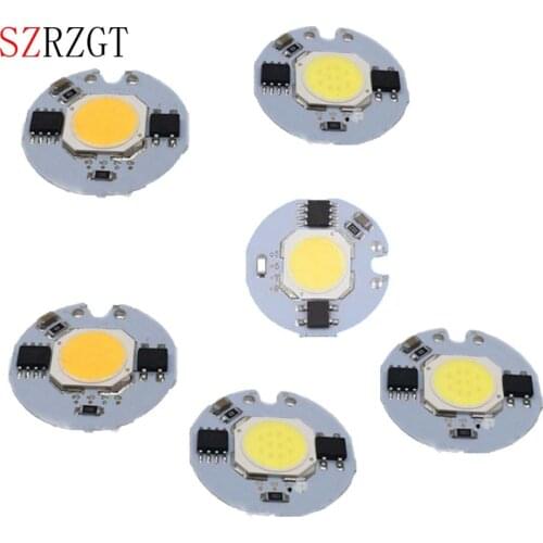 5PCS COB LED Lamp Chip 3W 5W 7W 9W LED COB Bulb Lamp 220V IP65 Smart IC Driver Cold/ Warm White LED Spotlight Floodlight