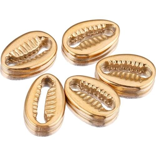 5pcs/lot Stainless Steel Shell Pendants Charms Connectors for DIY Necklace Earrings Jewelry Making Findings Bracelets Supplies