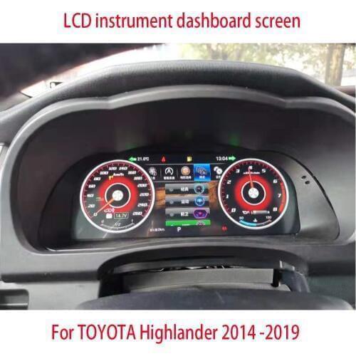 Aucar LCD Android Instrument Panel Dashboard multimedia car For Highlander 2014-2019 12.3 LCD screen navi 2 din Android