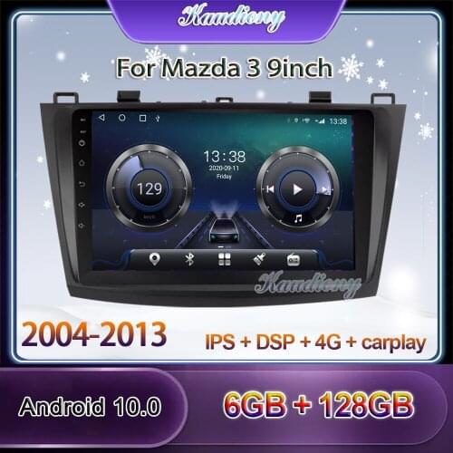 Kaudiony 9" Android 10.0 Car Radio Automotivo For Mazda 3 Car DVD Multimedia Player Auto GPS Navigation Stereo DSP 4G 2004-2013