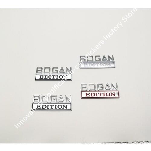 Free shipping 2pcs small BOGAN EDITION chrome Badges emblem car sticker red neck edition