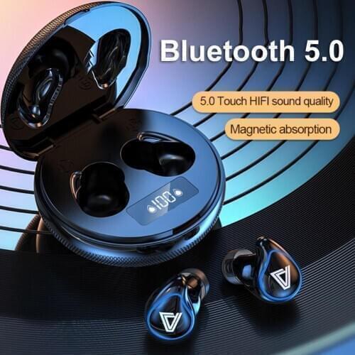 Wireless Earphones TWS Bluetooth 5.0 Mini Earbuds Stereo Bass LED Power Display Noise Cancelling Sports Waterproof Earbud In Ear