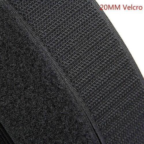 Black Hook and Loop Tape 5M Hook +5M Loop 20mm Tape Fastener Organiser Garments Accessories