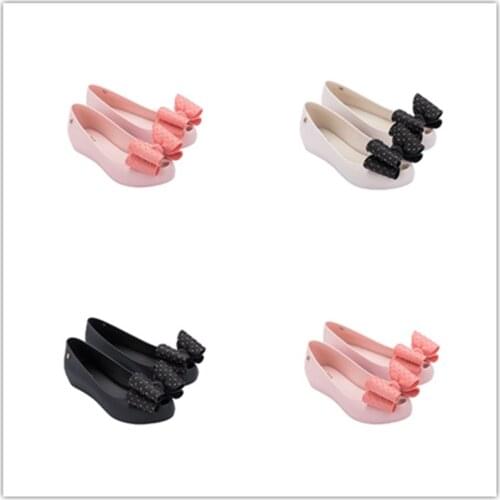 2021 New Mini Melissa Big Bow Jelly Shoes Girls Fashion Sister Summer Sandals Kids High Quality Princess Beach Sandals HMI045