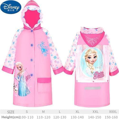 Children Girl Raincoat School bag Disney Frozen Anna Elsa Kids Girls Poncho Boys Rainwear Rainsuit raincoat gifts outdoor walk
