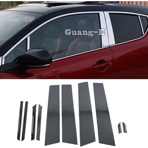 For TOYOTA C-HR CHR 2017 2018 2019 2020 Car Sticker Stainless Steel Glass Window Garnish Pillar Middle Column Strip Trim Hoods