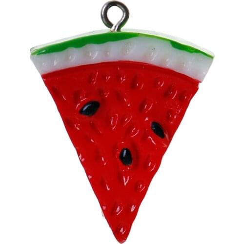 DoreenBeads Acrylic Pendants Watermelon Fruit Red 35mm(1 3/8") x 25mm(1"), 5 PCs