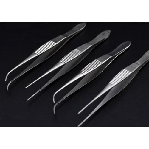 Ophthalmology Tweezers Double Eyelid Tweezers 10cm Fine Plastic Surgery Tweezers Hooked Fat Tweezers Ophthalmic Surgical Instrum