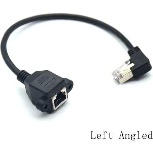 1FT 30cm UP Down Right Left Angled 90 Degree 8P8C FTP STP UTP Cat5 RJ45 with screw Lan Ethernet Network Extension Cable 1ft