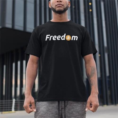 Bitcoin Freedom T Shirts Mens Novelty T-Shirt Crypto Cryptocurrency Ethereum Dogecoin Btc Blockchain Tees Short Sleeve Clothing