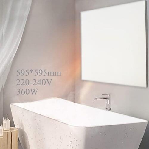 Far Infrared Heater Panel 595X595mm 360W White Framless Ir Heatig Element With Carbon Crystal Free Shipping Best Selling NF-360