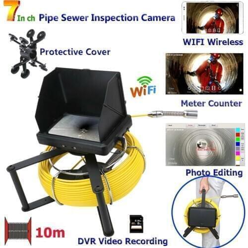 MAOTEWANG10M/20M/30M/40M/50M Industrial Pipe Sewer Inspection Video HD 1080P Camera with Meter Counter/ DVR Video/Photo Editing