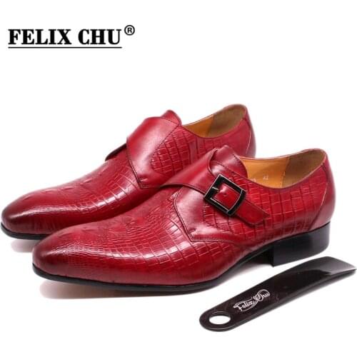 Custom Service Classic Crocodile Mens Business Monk Strap Formal Shoes Men Wedding Dress Leather Loafers Christmas Party Shoes