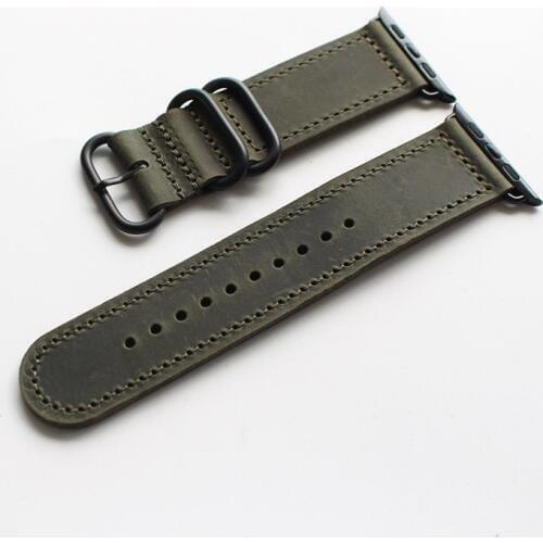 Iron ring retro leather strap for apple watch 2 generation retro 38MM 42MM leather strap 2018 new style